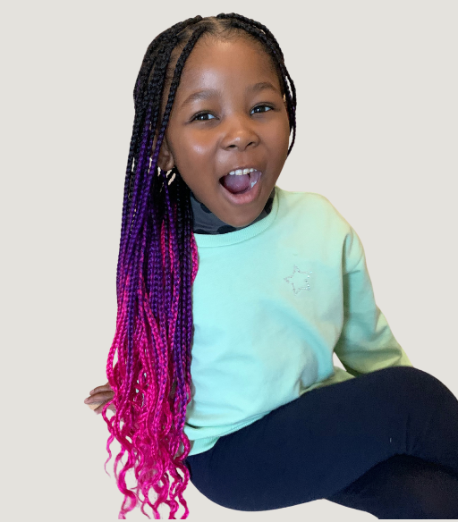 Black, purple & pink ombre hair extention fibre