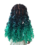 Green ombre hair extention fibre