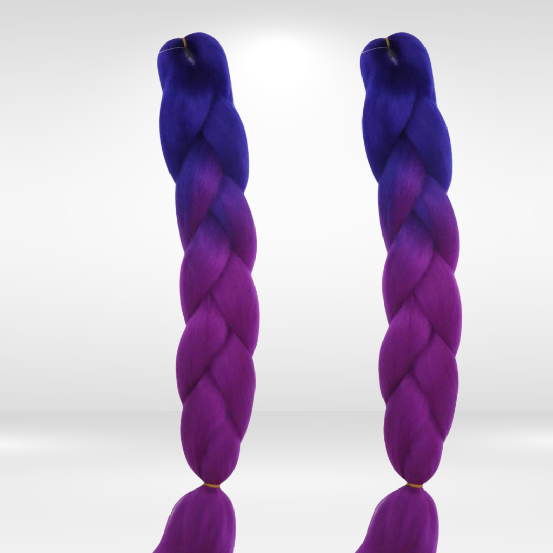 Purple ombre hair extention fibre