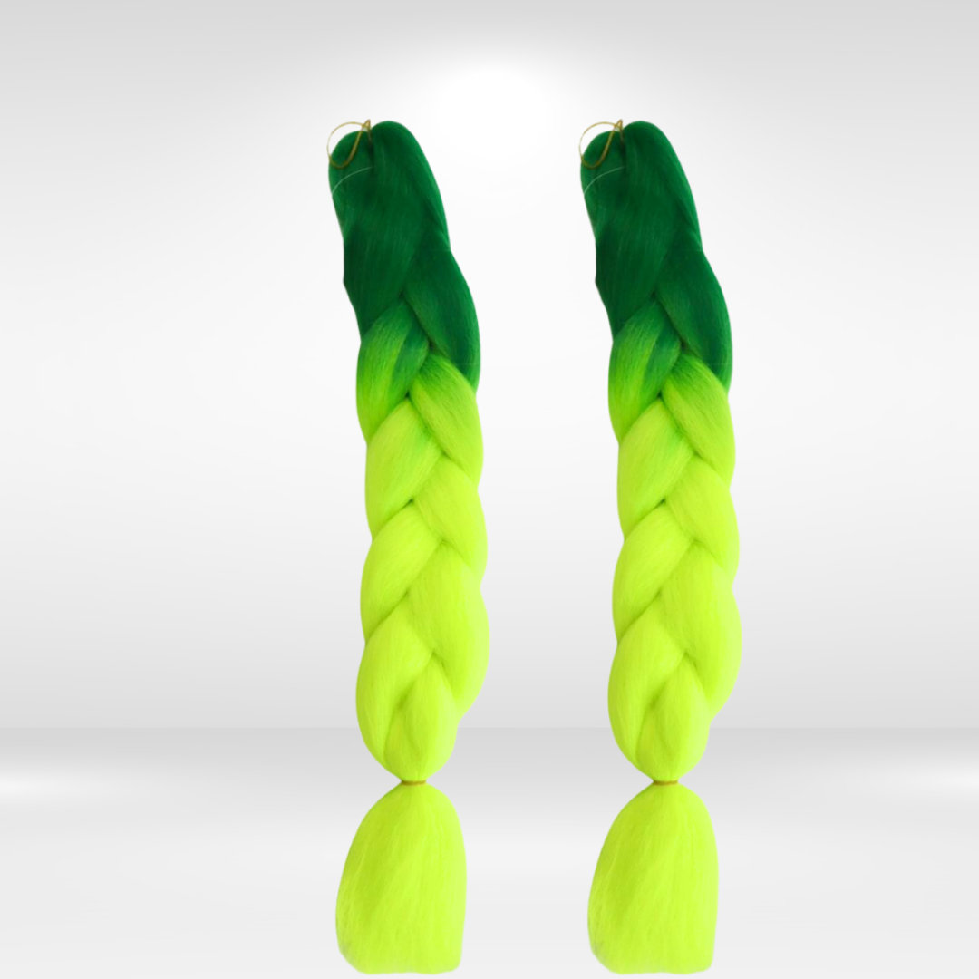 Green ombre hair extention fibre