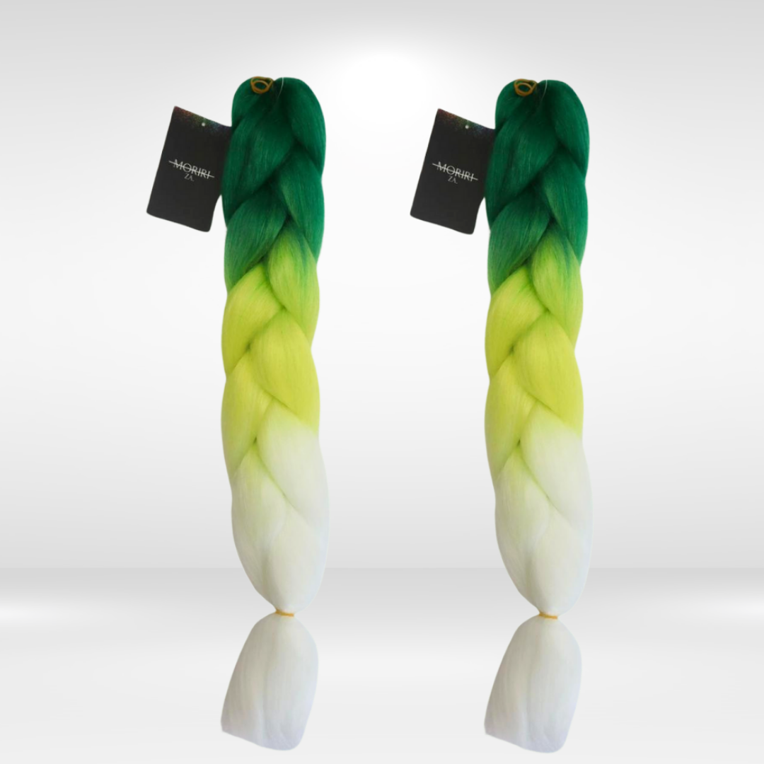 Green ombre hair extention fibre (Springbok)