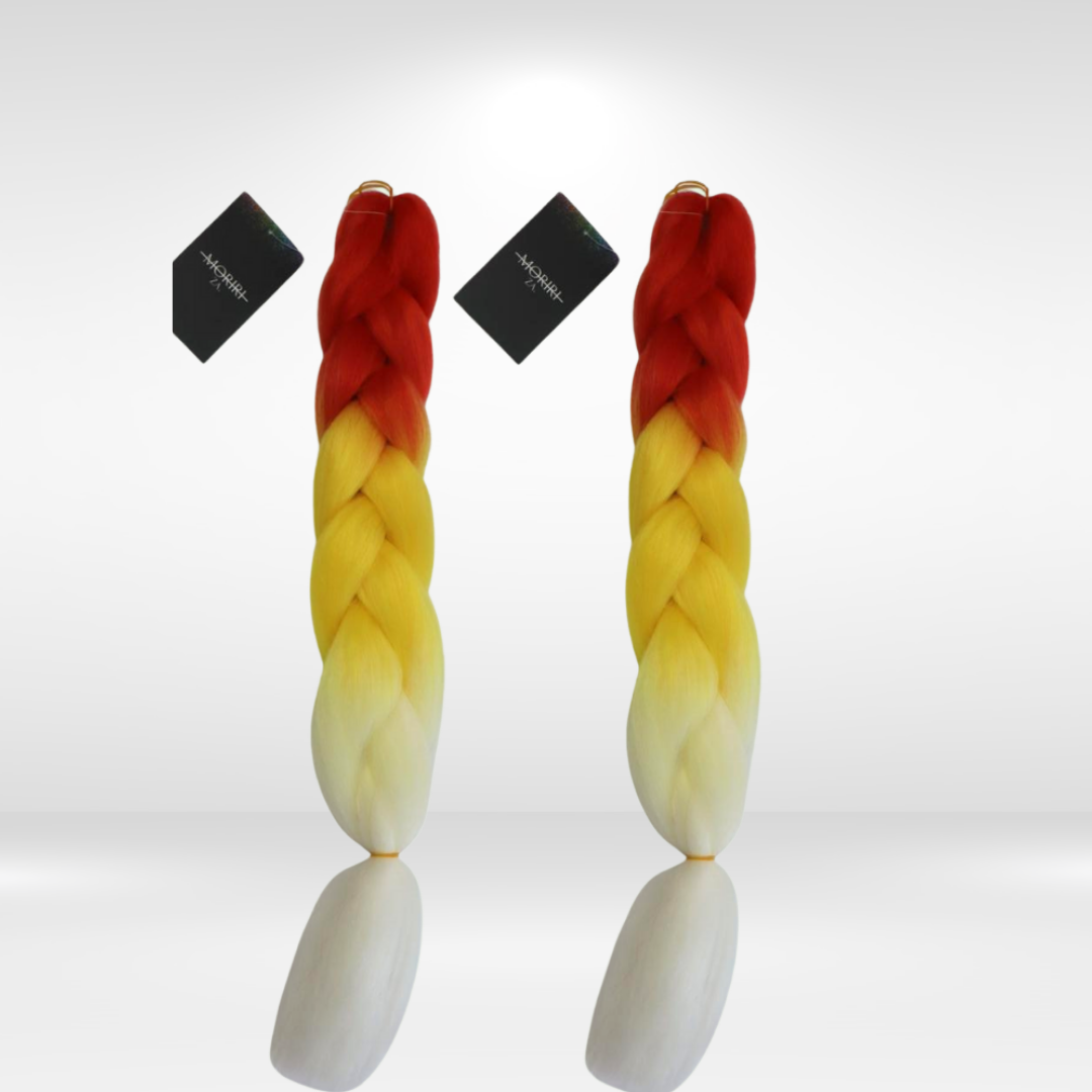 Red ombre hair extention fibre