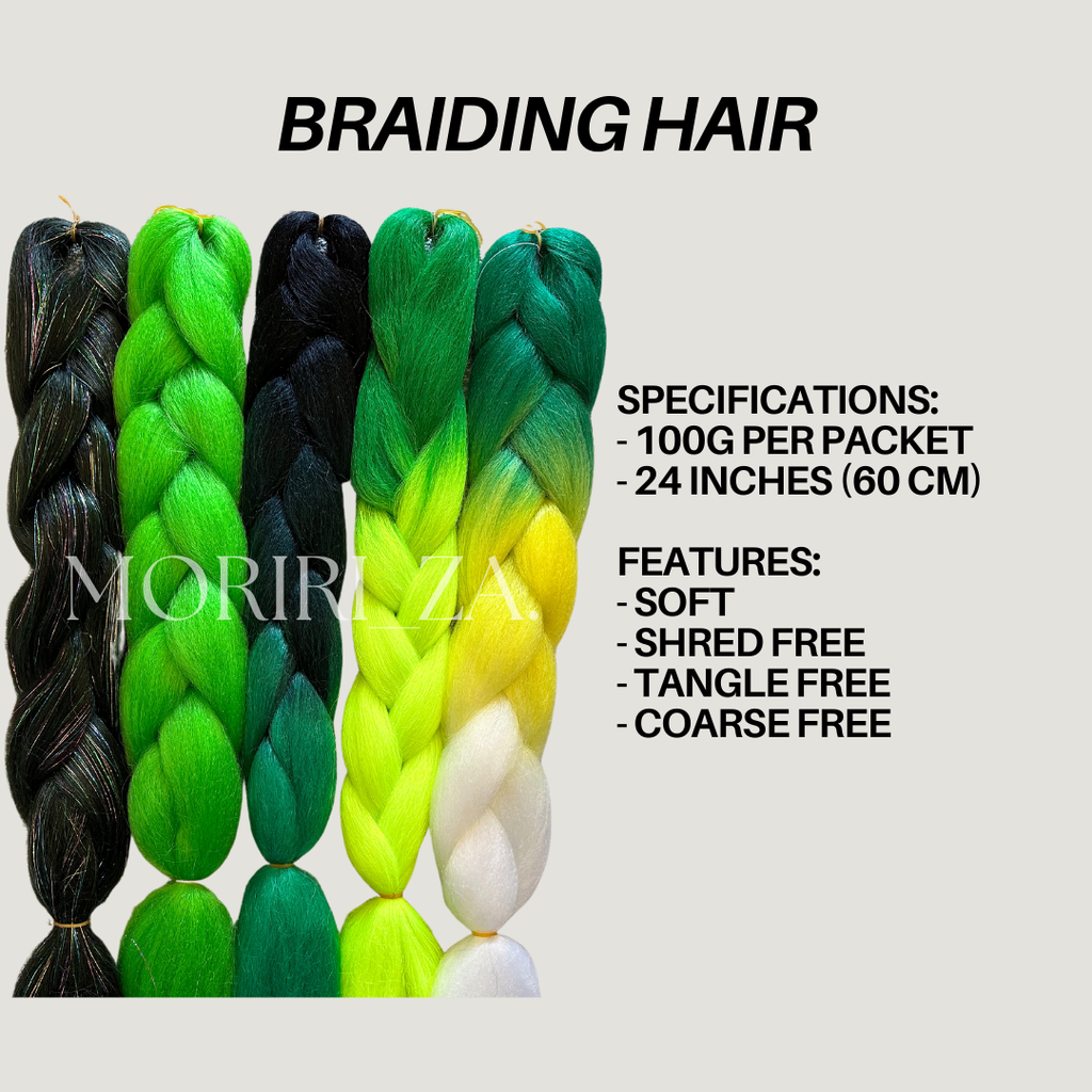Green ombre hair extention fibre