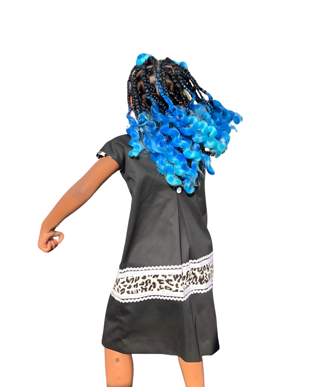 Black and blue ombre hair extention fibre