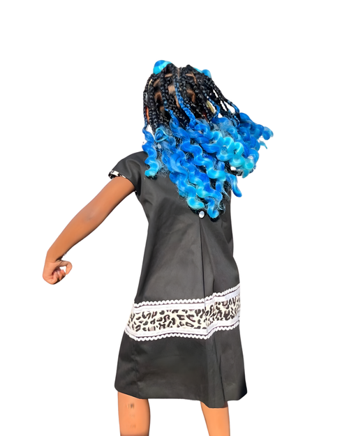 Black and blue ombre hair extention fibre