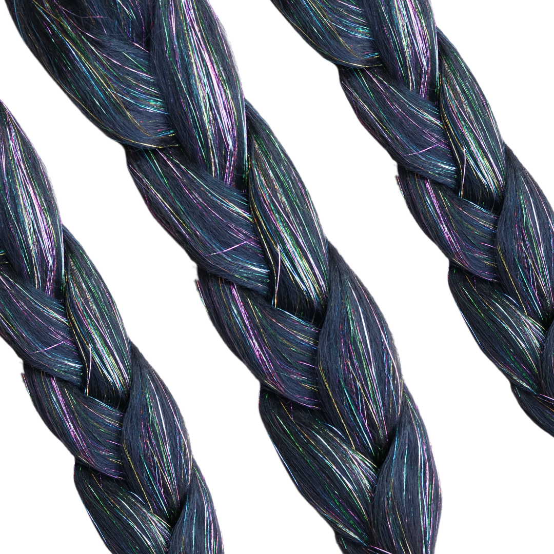 Black Blue Sparkle Hair Extention