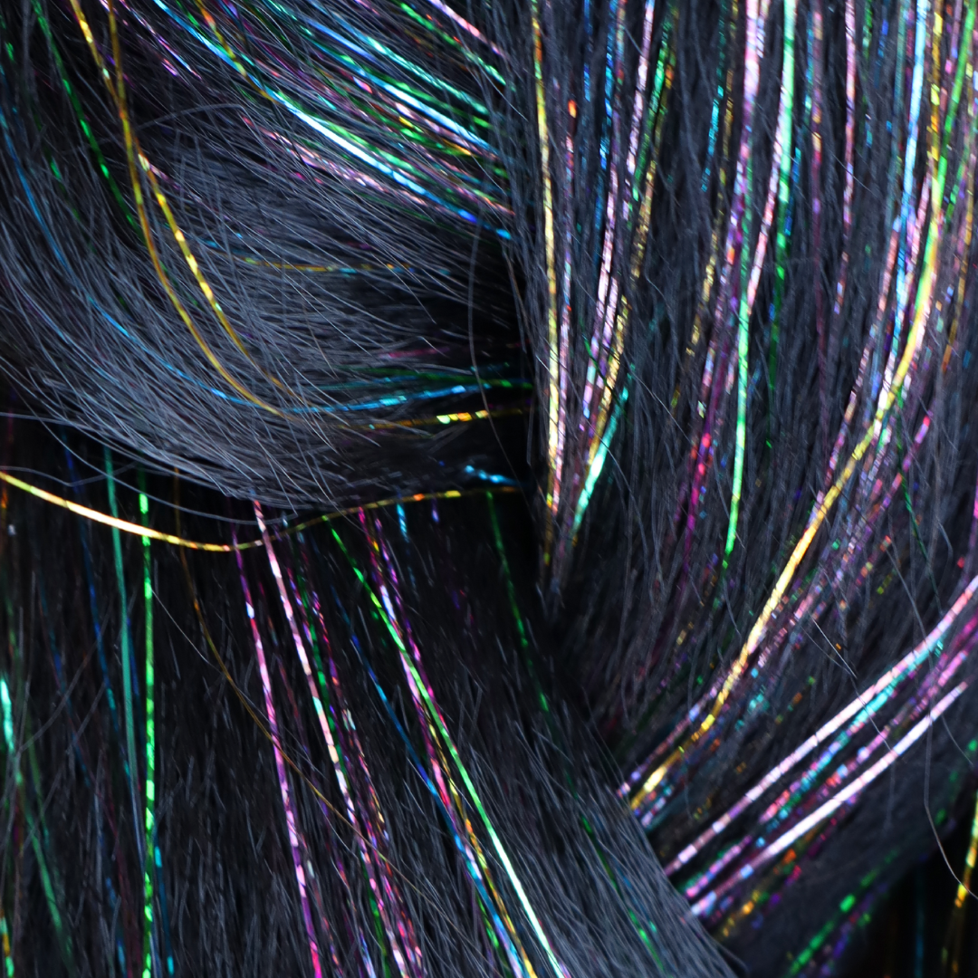 Black Blue Sparkle Hair Extention