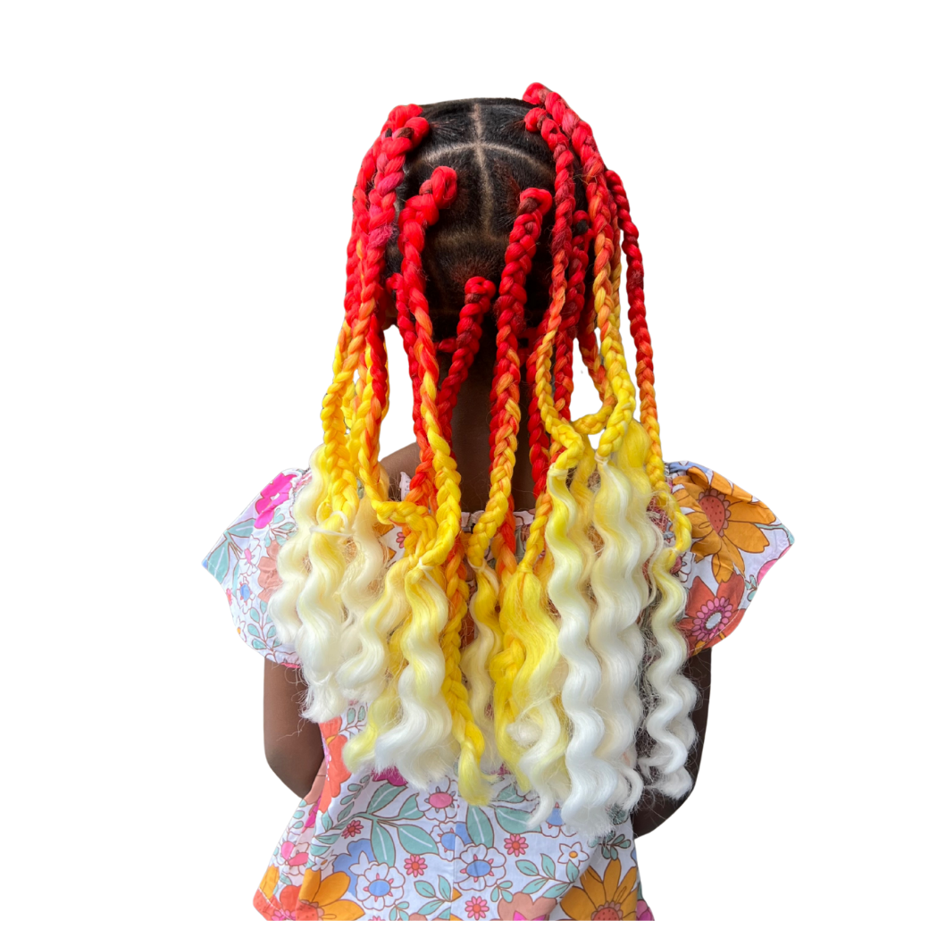 Red ombre hair extention fibre